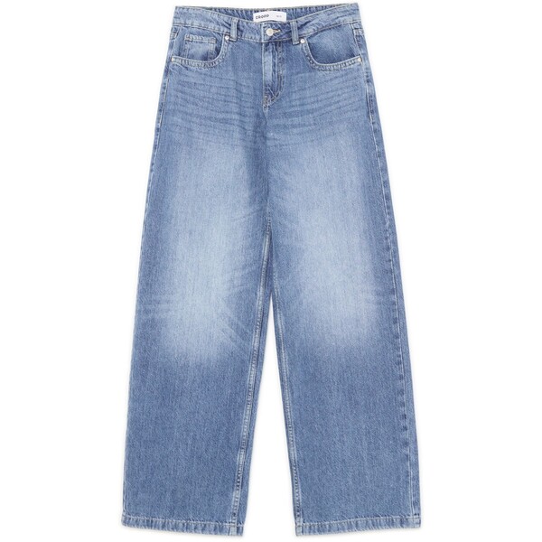 Cropp Niebieskie jeansy baggy z niskim stanem 773FK-55J