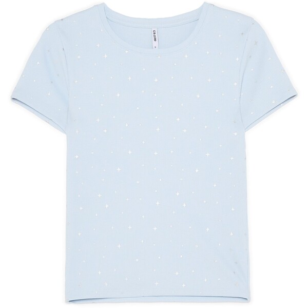 Cropp Prążkowana koszulka z motywem gwiazd 595FO-05X