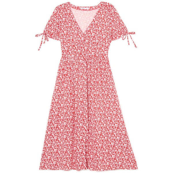 Cropp Czerwona sukienka w kwiaty 551CT-33M