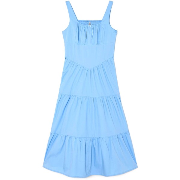 Cropp Niebieska sukienka maxi z marszczeniami 601CT-05X