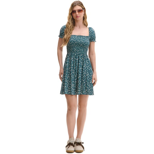 Cropp Sukienka z bufiastymi rękawami i kwiatowym nadrukiem 0310Z-96P