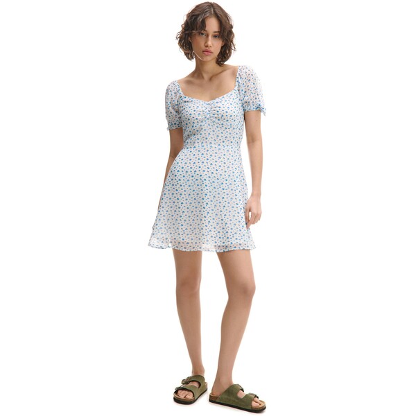 Cropp Sukienka mini w niebieskie kwiaty 550CT-01M