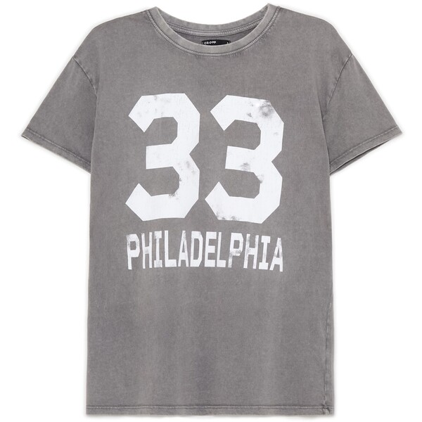 Cropp Koszulka z efektem sprania i nadrukiem 0653Z-90M