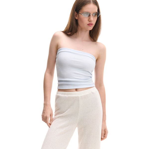 Cropp Dopasowany błękitny top 064FM-05X