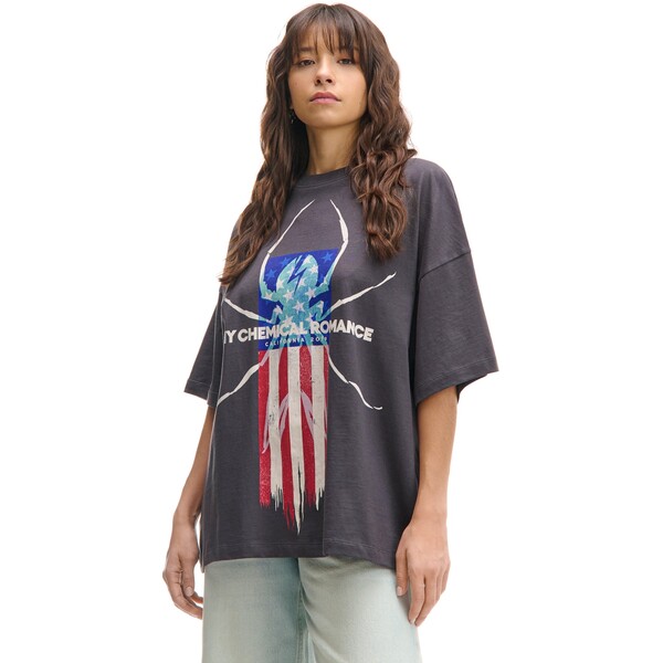 Cropp Szara koszulka z nadrukiem My Chemical Romance 206CV-90X
