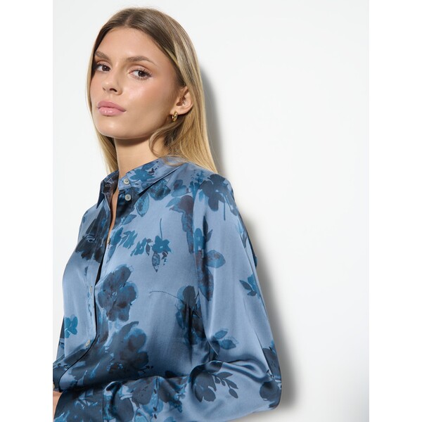 Mohito Niebieska koszula z wiskozy 716FS-95P