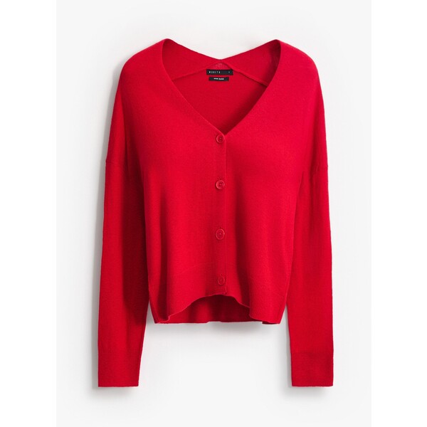 Mohito Czerwony kardigan z wełną 425EQ-33X