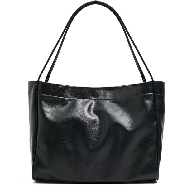 Cropp Czarna torba shopper na zatrzask 709FZ-99X