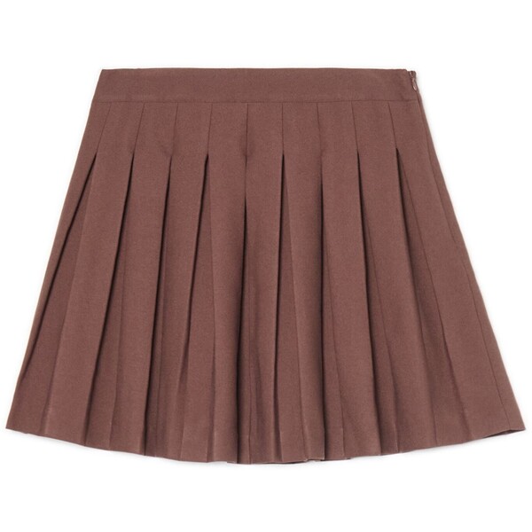 Cropp Brązowa plisowana spódnica mini 378FL-88X