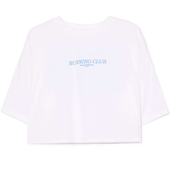 Cropp Biała koszulka z biegowym motywem 729CU-00X