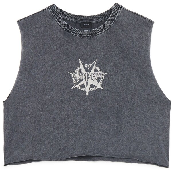 Cropp Szary T-shirt z ozdobnym napisem 724CU-90M