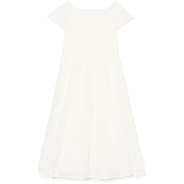 Cropp Biała sukienka z elastyczną talią 605CT-00X