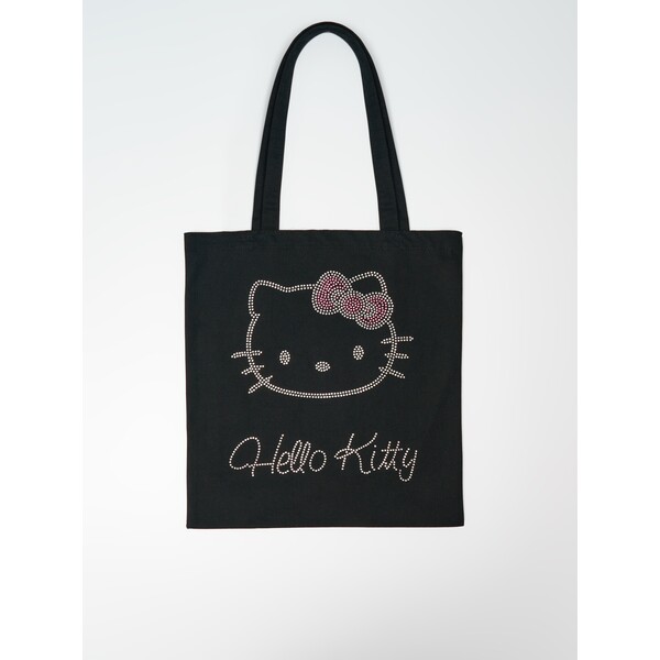 House Czarna torba bawełniana z aplikacją Hello Kitty 723AI-99X