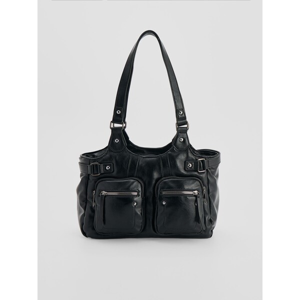 House Czarna torebka z kieszonkami multipocket z imitacji skóry 119GQ-99X