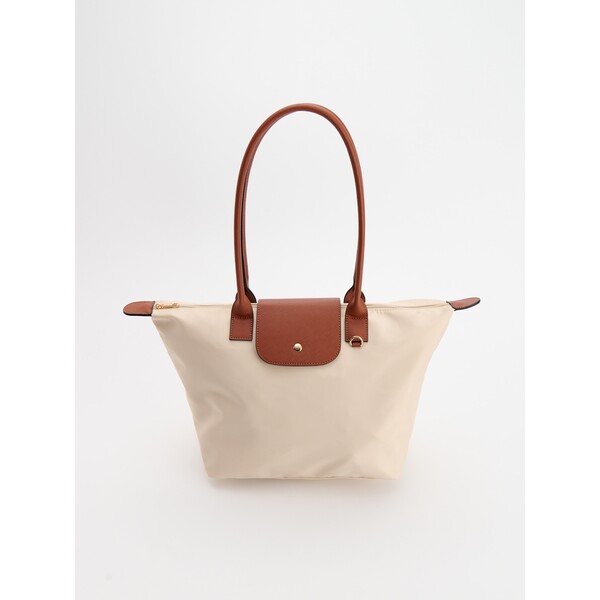 House Beżowa torba shopper z klapką 100EA-02X