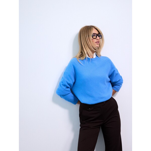 Mohito Wełniany niebieski sweter 431EQ-50X