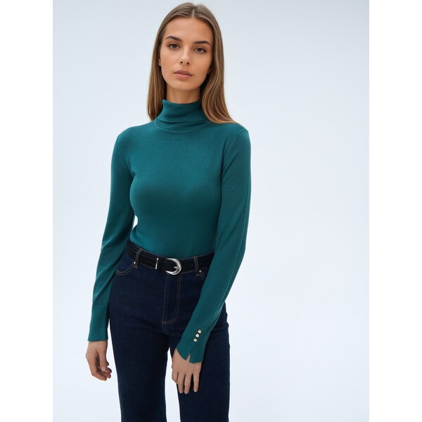 Mohito Turkusowy sweter z golfem 417EQ-67X