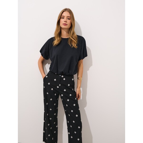 Mohito Bawełniany czarny t-shirt 895HE-99X