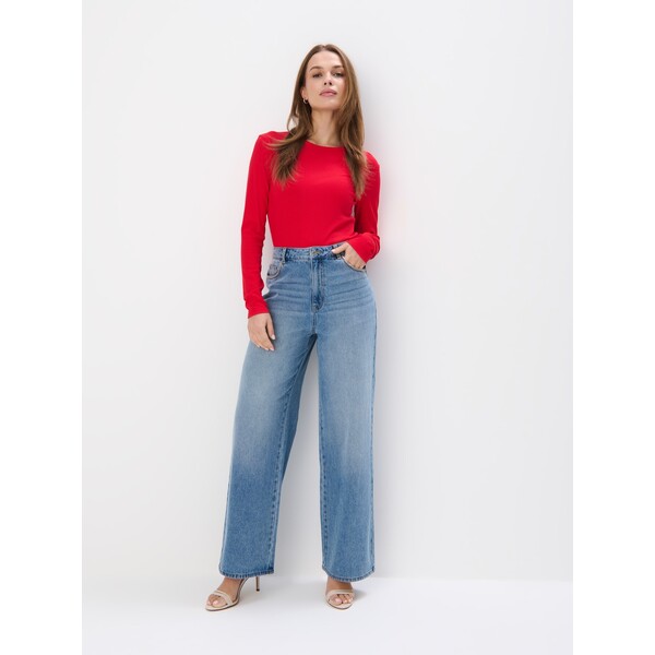 Mohito Dopasowana czerwona bluzka 058AB-33X