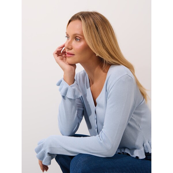 Mohito Błękitny kardigan z bawełny bambusowej 506EQ-05X