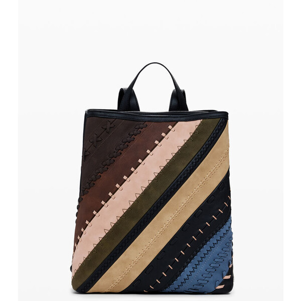 Desigual Średni plecak z efektem skóry i przeszyciami 25WAKP096000U