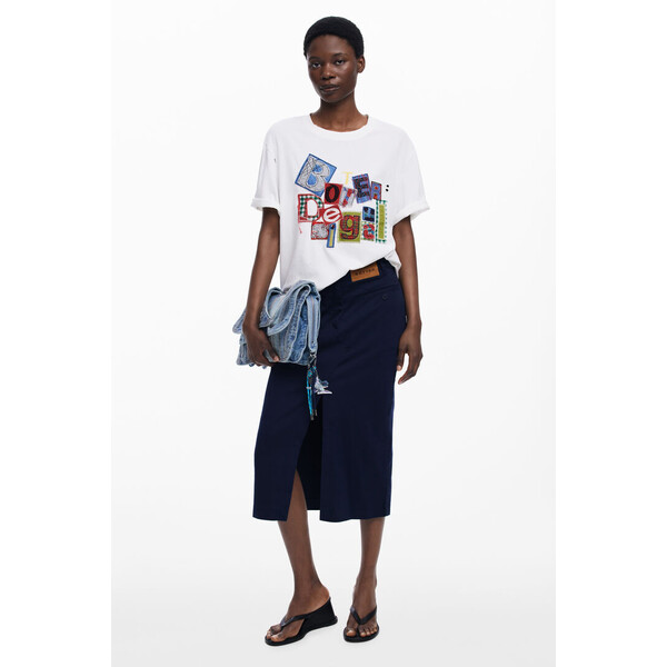 Desigual Koszulka z krótkim rękawem patch Botter 25SWTKB91001