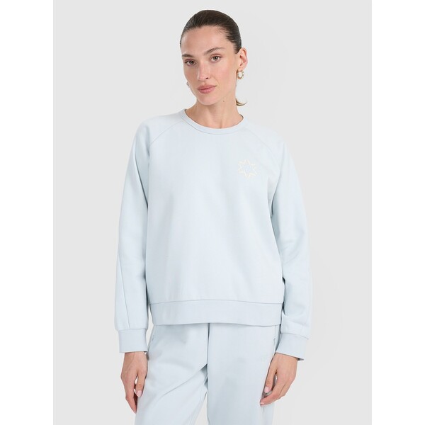 4F Bluza dresowa nierozpinana bez kaptura damska - niebieska