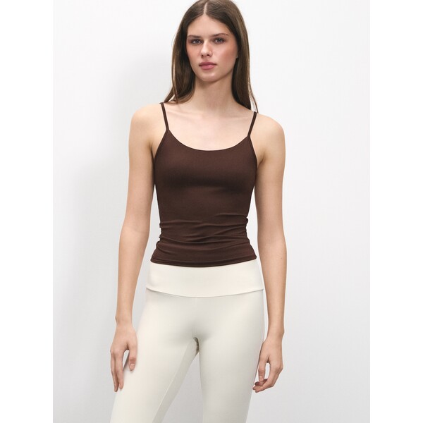 House Brązowy top na cienkich ramiączkach 788GP-88X