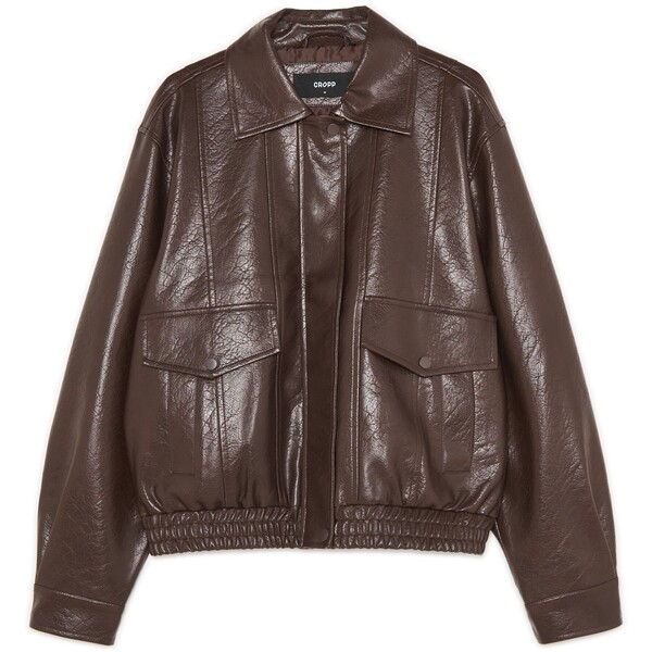 Cropp Brązowa kurtka z imitacji skóry 113FL-89X
