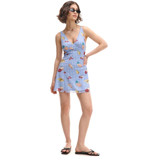 Cropp Dopasowana sukienka z owocowym nadrukiem 473CT-05M