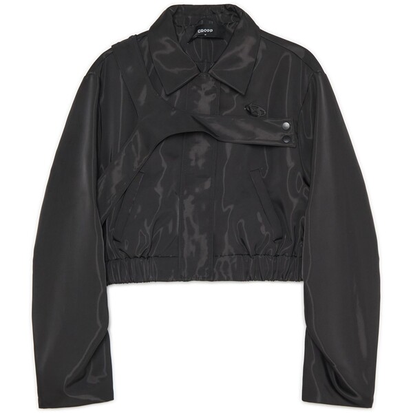 Cropp Czarna kurtka z satynowym połyskiem 072FL-99X