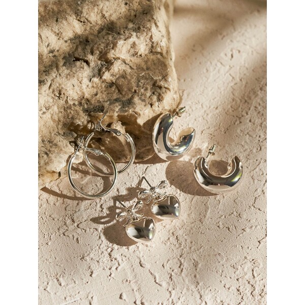 Sinsay Kolczyki 3 pack 027EK-SLV