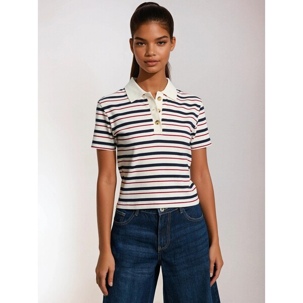 Sinsay Bluzka w paski z kołnierzykiem 640FG-MLC