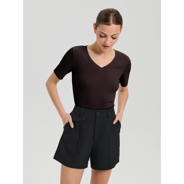 Sinsay Koszulka z dekoltem V 512EU-89X