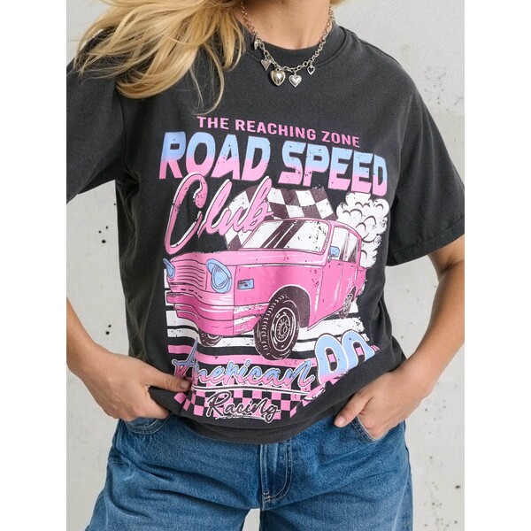 Sinsay Koszulka oversize z kolorowym nadrukiem 451FG-94X