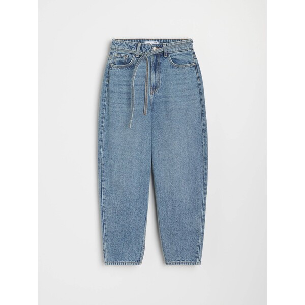 Sinsay Spodnie jeansowe z wysokim stanem 881EV-55J