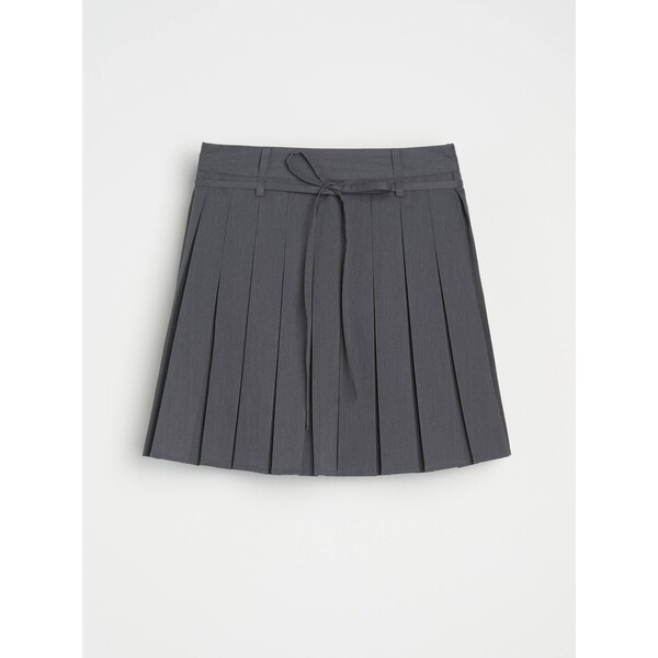 Sinsay Spódnica mini z zakładkami i paskiem 194FJ-09X