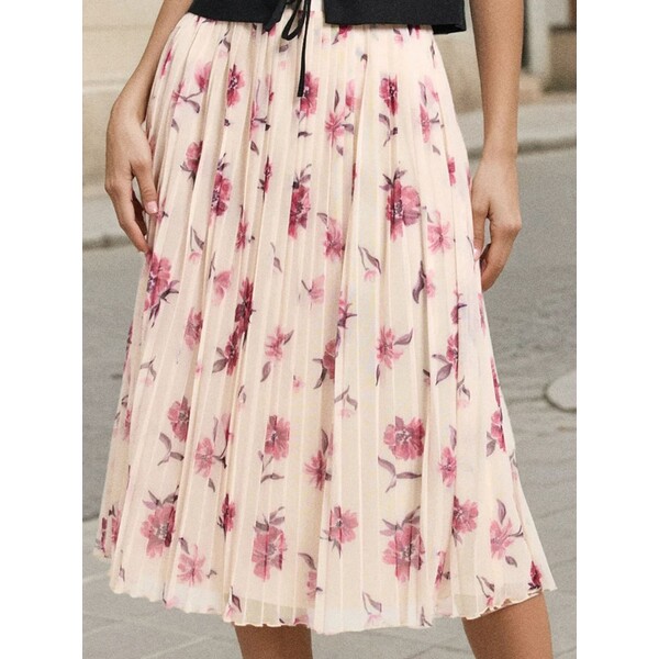 Sinsay Plisowana spódnica midi w kwiaty 133FJ-MLC