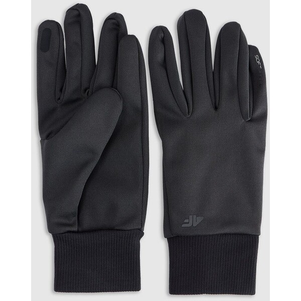 4F Rękawiczki softshellowe Touch Screen uniseks - czarne