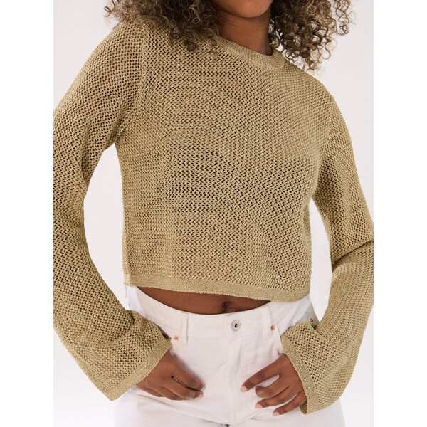 Sinsay Ażurowy sweter z szerokimi rękawami 388EU-GLD