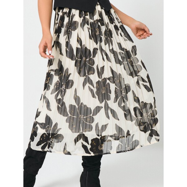 Sinsay Plisowana spódnica midi w kwiaty 179FJ-MLC