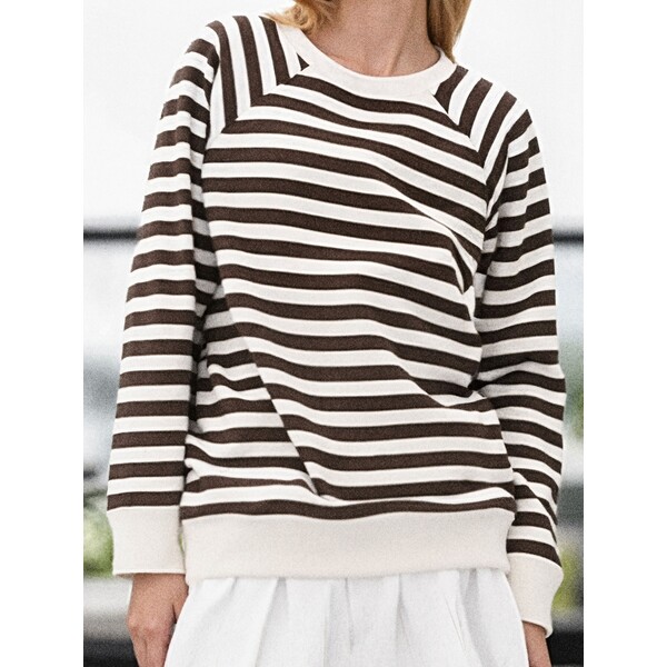 Sinsay Bluza crewneck w paski 827EX-MLC