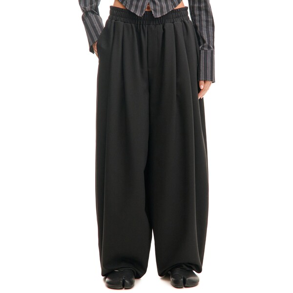 Cropp Czarne spodnie baggy z wiskozą 573FO-99X