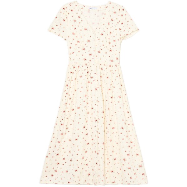 Cropp Kremowa sukienka maxi w kwiaty 564FK-01M