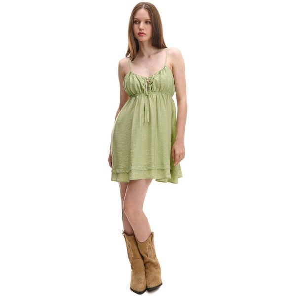 Cropp Jasnozielona sukienka mini z wiskozą 598CT-07X