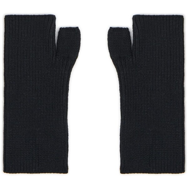 Cropp Czarne prążkowane rękawiczki mitenki 818FY-99X
