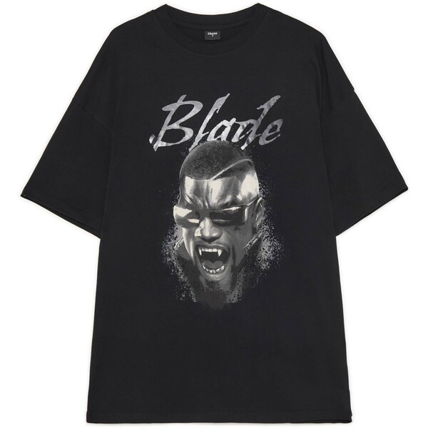 Cropp Czarna koszulka z Blade'm Łowcą Wampirów 614FO-99X