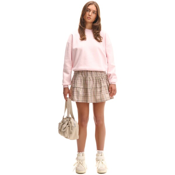 Cropp Beżowa spódnica mini w kratę 377FL-08M