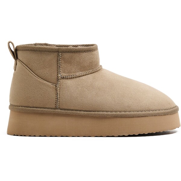 Cropp Beżowe krótkie buty typu śniegowce 145FZ-80X