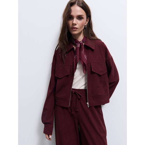 Mohito Bordowa kurtka przejściowa 455HS-83X